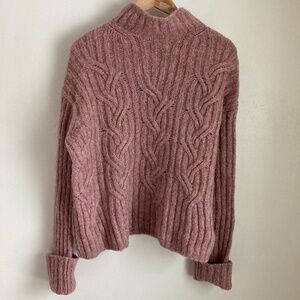Vince Pink Cable Knit Sweater